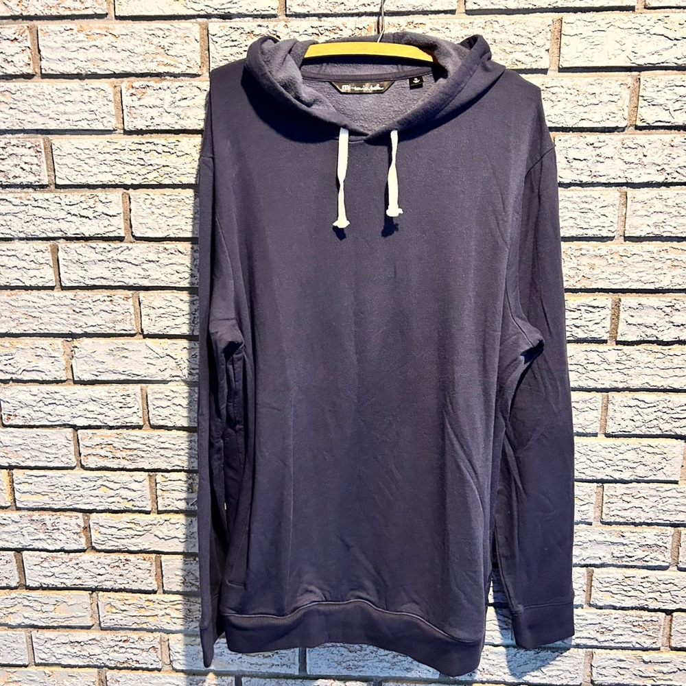 TravisMathew Mens Navy Blue Hoodie Pullover Sweatshirt Size M